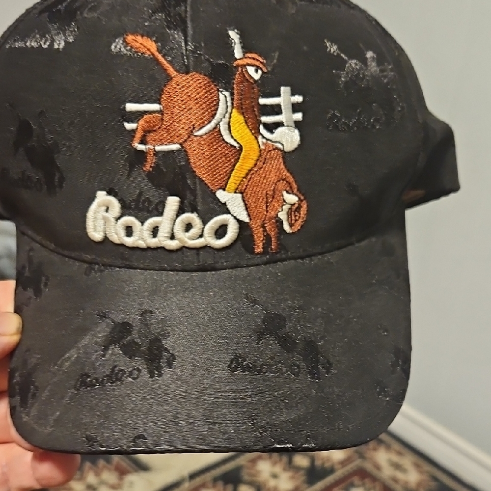 Black Rodeo Embroidered Cap